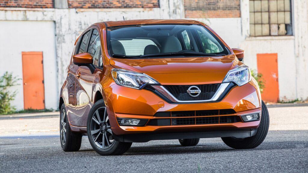 Nissan Note in orange, available at Portage Cars and now with a free stereo upgrade worth $500 for a limited time only